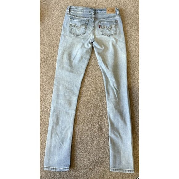 Levi's Girls 711 Skinny Light Wash Jeans, Blue Size 12 Slim, Adjustable Waist - Picture 3 of 3
